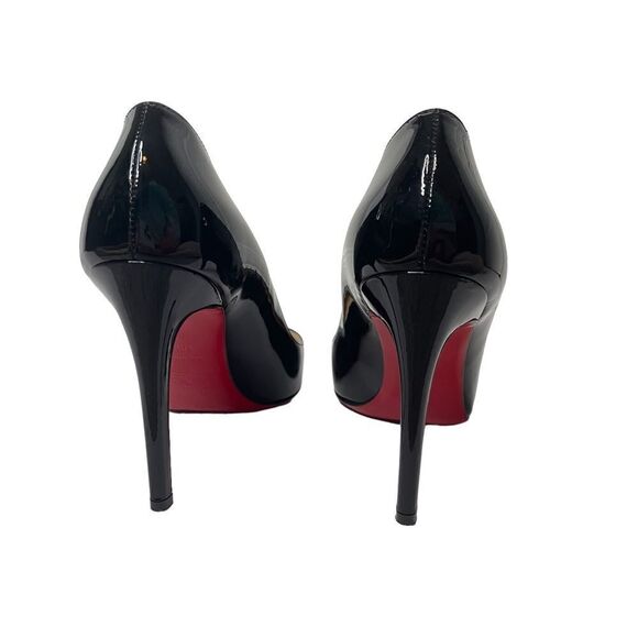 Christian Louboutin Pigalle 100mm Black Patent Leather Pumps Size 40.5